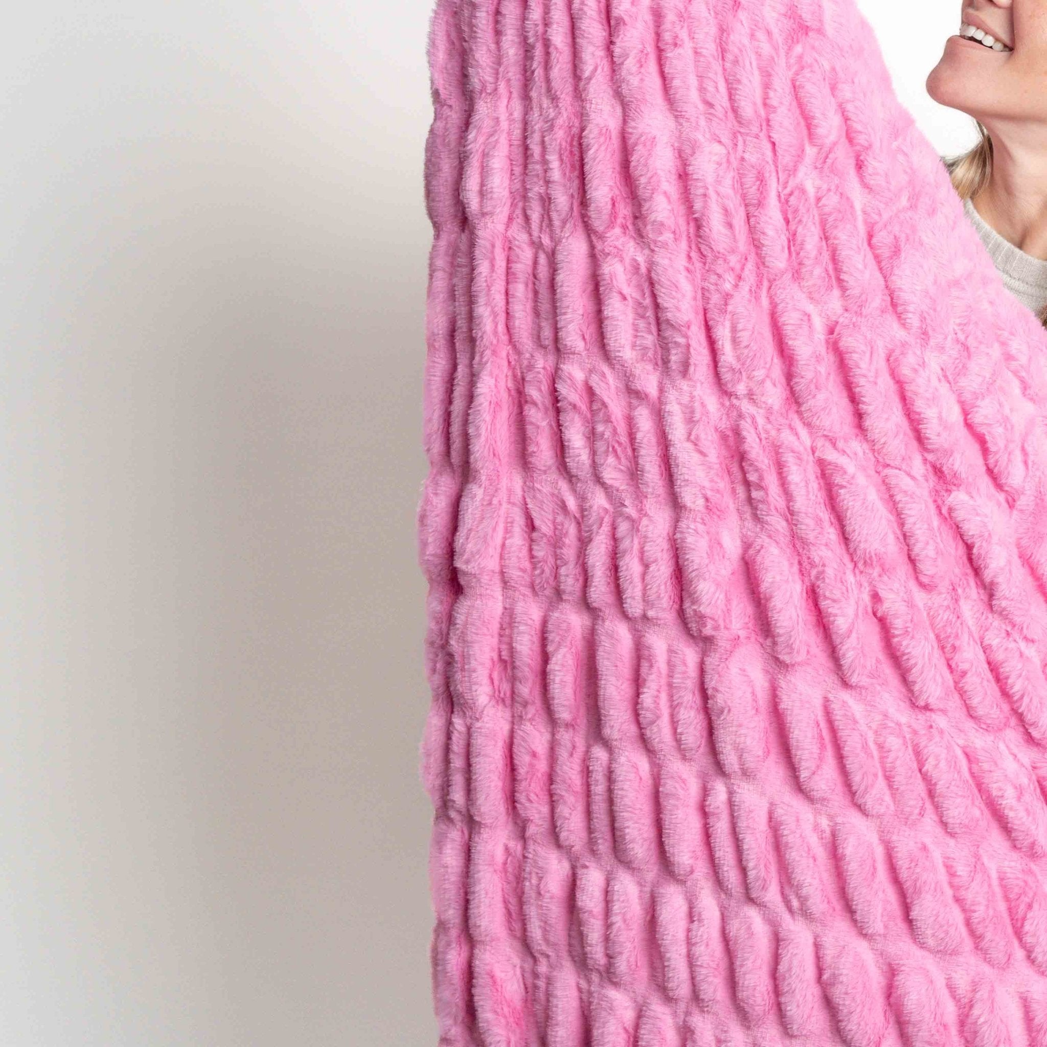 Ripple Faux Fur Blanket - Hot Pink - Sunday Blankets